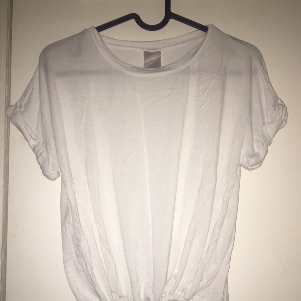 drawstring white top
